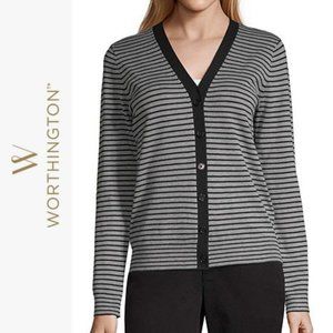 Worthington Long Sleeve Button Cardigan Sweater